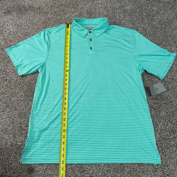 PGA TOUR Men's Striped Golf Polo Shirt In Cockatoo - Picture 5 of 16